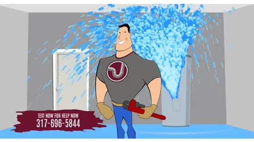 Walt Waterman mascot commercial for water heaters